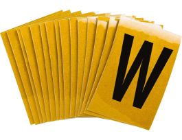 BradyLite 1 in Reflective Numbers Black on Yellow, W 25/PK