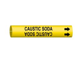 CAUSTIC SODA Pipe Marker, 0.8125" H x 0.8125" W, Fits Pipes 0.75" Dia. Thru 1.375" Dia.