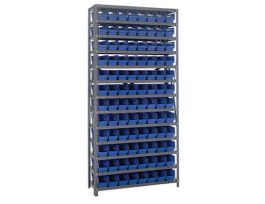 18IN X 36IN X 75IN 96 BLUE BINS 4IN BIN