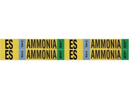 ES VAP AMMONIA LOW Pipe Marker, 1.125" H x 7" W, Card of 4 Each, Fits Pipes .75" Dia. Thru 2.375" Dia.