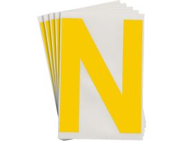 ToughStripe® Floor Marking Polyester 8 in Label Letter N Yellow 20/PK