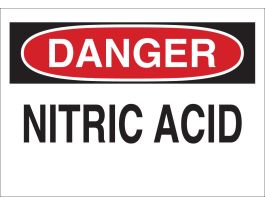 DANGER Nitric Acid Sign, 10" H x 14" W x 0.06" D, Polystyrene