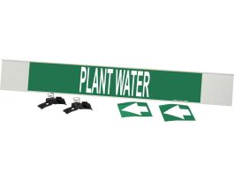 Plant Water Pipe Marker, 4" H x 24" W, Fits Pipes 8" Dia. or Larger