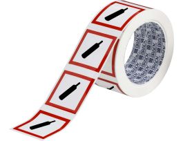 GHS Gas Pressure Picto Label, 2" H x 2" W x .035" D