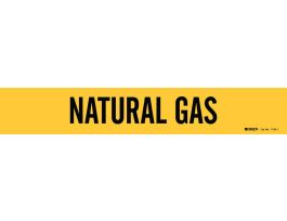NATURAL GAS Pipe Marker, 2.25" H x 14" W, Fits Pipes 2.5" Dia. Thru 7.875" Dia.
