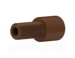 Super Flangeless Nut, Standard Knurl, Natural PPS, 1/8" OD Tubing, 1/4-28 Flat Bottom; 1/EA
