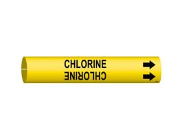 CHLORINE Pipe Marker, 0.875" H x 0.875" W, Fits Pipes 1.5" Dia. Thru 2.375" Dia.