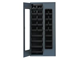 CABINET CLEARVIEW W/28 BK BINS STL 36IN