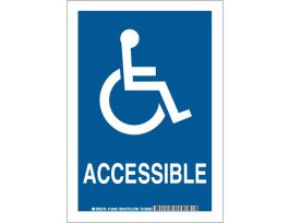 Accessible Sign, 14" H x 10" W x 0.006" D, Polyester