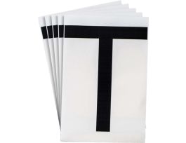 ToughStripe® Floor Marking Polyester 8 in Label Letter T Black 20/PK
