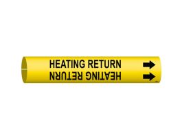 HEATING RETURN Pipe Marker, Fits Pipes 2.5" Dia. Thru 3.875" Dia.
