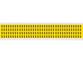 Repositionable Vinyl 0.25 in Black on Yellow, Letters S Card of 144 Labels