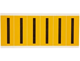 Outdoor Vinyl 3 in Black on Yellow Letters I Card of 6 Labels