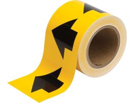 Pipe Marking Tape, 3" W x 30 yd L x 0.006" D, Black on Yellow