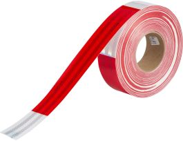 Vehicle Conspicuity Tape, Plastic, Red and White, 2" x 50'