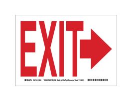 Exit Sign, 10" H x 14" W x 0.055" D, Arrow Direction: Right