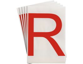 ToughStripe® Floor Marking Polyester 8 in Label Letter R Red 20/PK