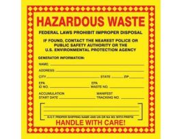 LABEL PAPER HAZ-WASTE 100/PK