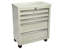 BEDSIDE CART, BEIGE 5 DRAWER