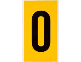Outdoor Vinyl 6 in Black on Yellow Numbers 0 Card