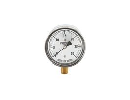 Pressure Gauge ~ 1/4" NPT(M) process connection; 0 to 10" Water Column