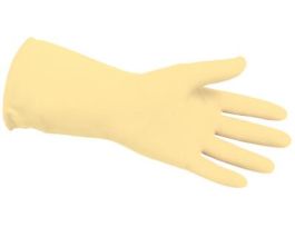 Latex Gloves Natural 20-mil unlined latex gloves. Rolled cuff