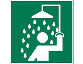 Safety Shower Picto Sign, 10" H x 7" W x 0.035" D, Aluminum