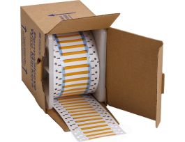 PermaSleeve Heat Shrink Wire and Cable Labels 3/32" Dia for 3" Core Printers - 1" Orange Double-Sided