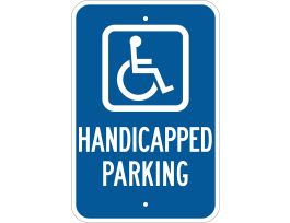 Handicapped Parking Sign, 18" H x 12" W x 0.090" D, Aluminum