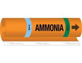 VAP AMMONIA LOW Pipe Marker, 9" H x 8" W, Fits Pipes 1.5" Dia. Thru 2.375" Dia.