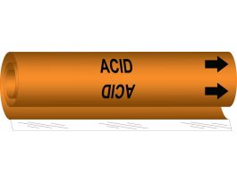ACID Pipe Marker, 8" H x 5" W, Fits Pipes 0.5" Dia. Thru 1.375" Dia.