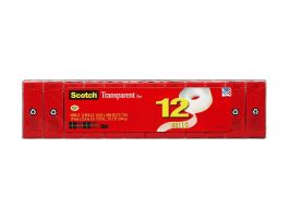 Scotch® Transparent Tape 600K12, 3/4 in x 1000 in 12 pack