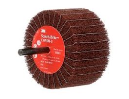 Scotch-Brite™ Combi-S Wheel 80801, 3 in x 1-3/4 in 1/4 in Shank 80 X-weight, 10 ea/Case