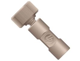Threaded Adapter with Fitting, PEEK, 0.020" ID, 10-32 Coned (F) to 1/4-28 Flat Bottom (F)