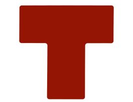 ToughStripe® Floor Marking Tape T-Shaped  Marks -  Polyester, Solid Color, Red, 4" x 10"