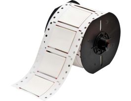 B33 Series PermaSleeve HX Heat Shrink Wire Marking Sleeves, 1" Dia x 2" W, White, Double-Side Printable