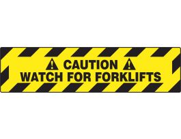 Slip-Gard Step-Style Floor Sign, Caution Watch For Forklifts, 6" x 24", EA