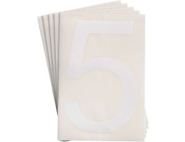 ToughStripe® Floor Marking Polyester 8 in Label Number 5 White 20/PK