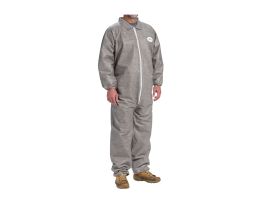 PosiWear M3 Gray Coverall, Zipper Front, Elastic Wrist/Ankle , 4X