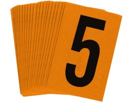 BradyLite 1 in Reflective Numbers Black on Orange, 5 25/PK