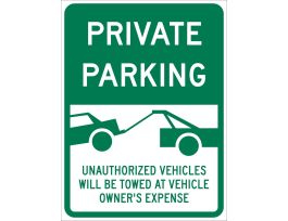 Private Parking Private Parking Sign, 24" H x 18" W x 0.090" D, Aluminum