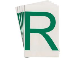 ToughStripe® Floor Marking Polyester 8 in Label Letter R Green 20/PK