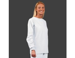 SHIRT SCRUB UNISEX W/O PKT PE/CTN WHT XL