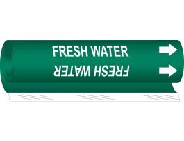 Fresh Water Pipe Marker, 8" H x 5" W, Fits Pipes 0.5" Dia. Thru 1.375" Dia.