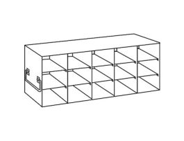 Upright Freezer Drawer Rack for Standard 3.75" High Boxes, 5 x 3 Array