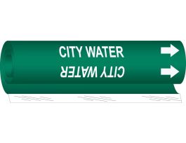 City Water Pipe Marker, 8" H x 5" W, Fits Pipes 0.5" Dia. Thru 1.375" Dia.