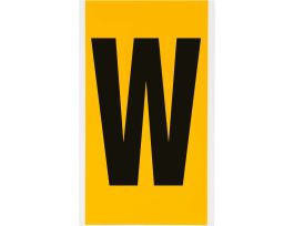 Outdoor Vinyl 6 in Black on Yellow Letters W Card