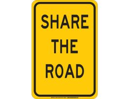 Share The Road Sign, 18" H x 12" W x 0.06" D, Polystyrene