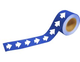 B736 1" H x 8" W, White on Blue, Roll of 25 Each