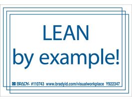 LEAN BY EXAMPLE! Labels, 3.5" H x 5" W x 0.006" D, Blue on White